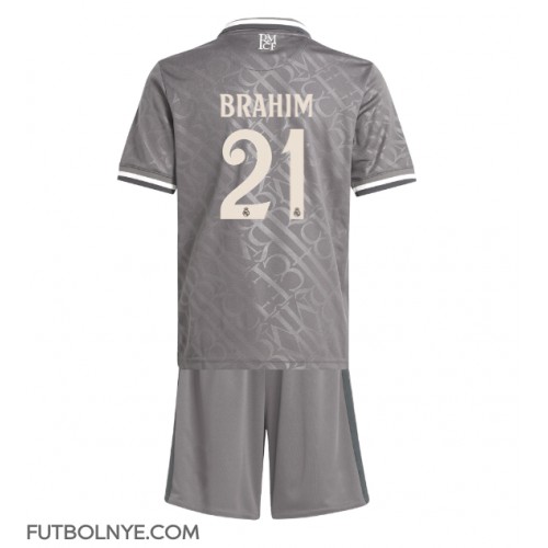 Camiseta Real Madrid Brahim Diaz #21 Tercera Equipación para niños 2024-25 manga corta (+ pantalones cortos)